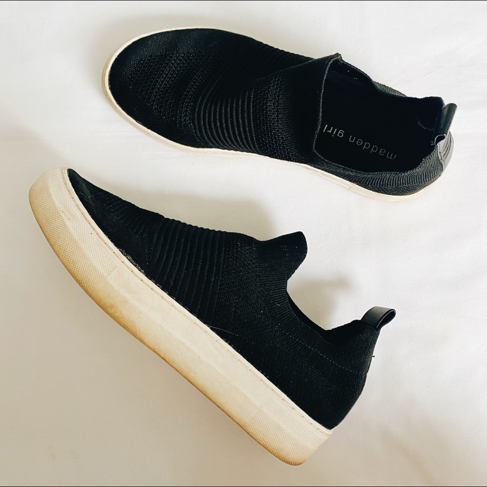 Madden Girl Black Slip On Shoes